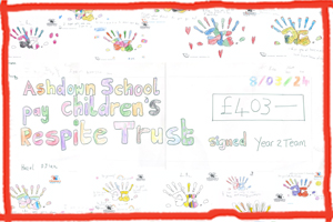 Year 2 donated £403 to local charity Children's Respite Trust