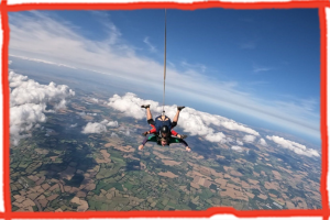 A brave group of supporters take teh leap for teh Children's Respite Trust during the summer of skydives